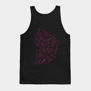 Dark Burgundy Colour Modern Geometric Pattern Tank Top